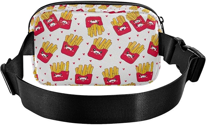 Kawaii Franch Fries Fanny Pack for Women Men Water Resistant Fashion Waist Packs with Adjustable Strap Belt Bag for Travel Workout Jogging Hiking 21219365