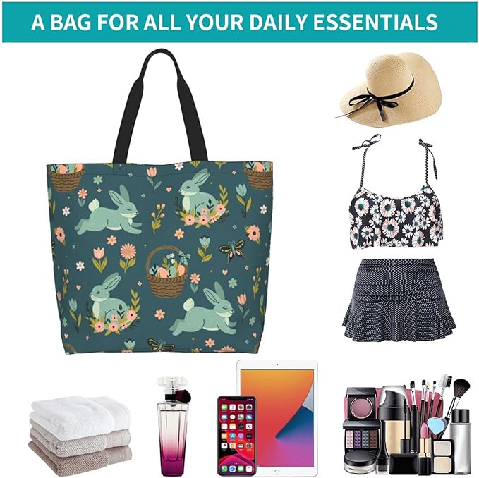 Tote Bag for Women Large Beach Bag Reusable Grocery Bags Handbag for Travel Shopping