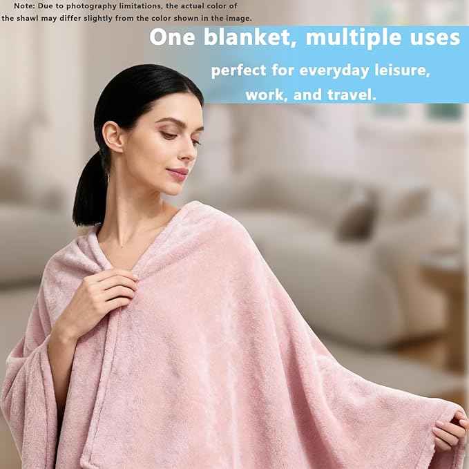 Ponchos for Women, Comfy Wearable Blanket, Gifts for People Who are Always Cold, Winter Shawl for Home, Office, Travel