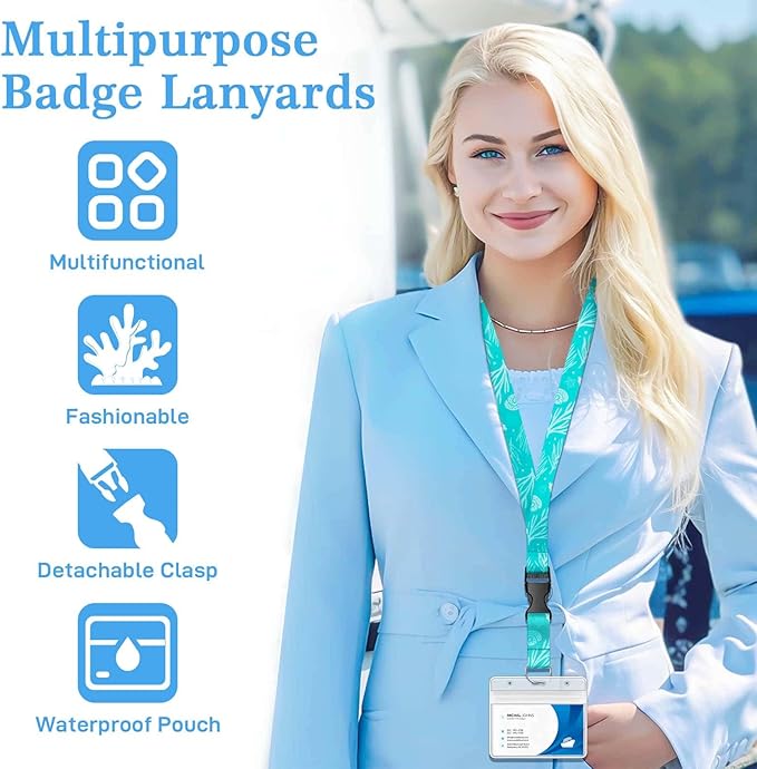 Cruise Lanyard for Ship Cards, Ship Lanyards with Waterproof Luggage Tags Clear ID Badge Holder Cruise Essentials Accessories for Cruise Cards Ship Key Card Sea Pass