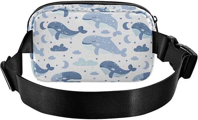 Kawaii Whale Fanny Pack for Women Men Water Resistant Fashion Waist Packs with Adjustable Strap Belt Bag for Travel Workout Jogging Hiking 21219086