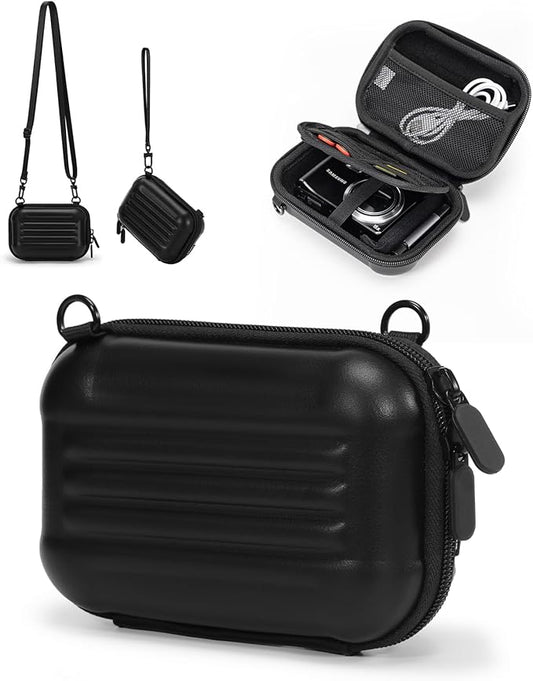 Cwatcun Carrying & Protective Case for Digital Camera with 2 Carrying Ways, Hardshell Lightweight Small Camera Sling Case Compatible with KODAK PIXPRO/Canon PowerShot/Sony DSCW800 DSCW830