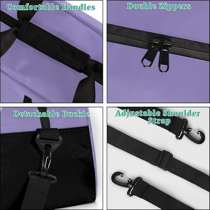 Personalize-Kids-Sports-Duffel-Bags With Custom Name Text Carry-On Overnight Travel Gym Lightweight Dance Pattern Sports Bags For Girls Boys Kids,Lilac 2