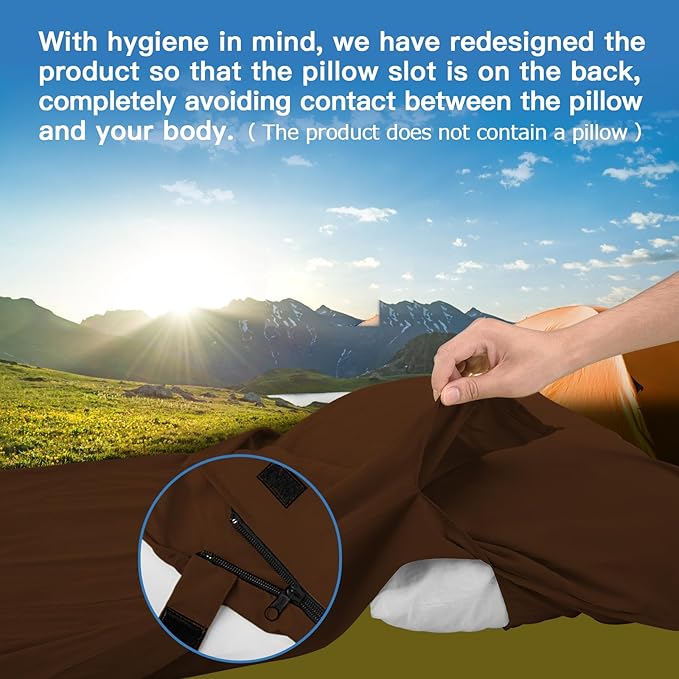Sleeping Bag Liner, Travel Sheets & Adult Sleep Sack, Ultralight and Portable Summer Sleeping Bag - Ideal for Backpacking, Hotels and Hostels, Business Trips, Camping