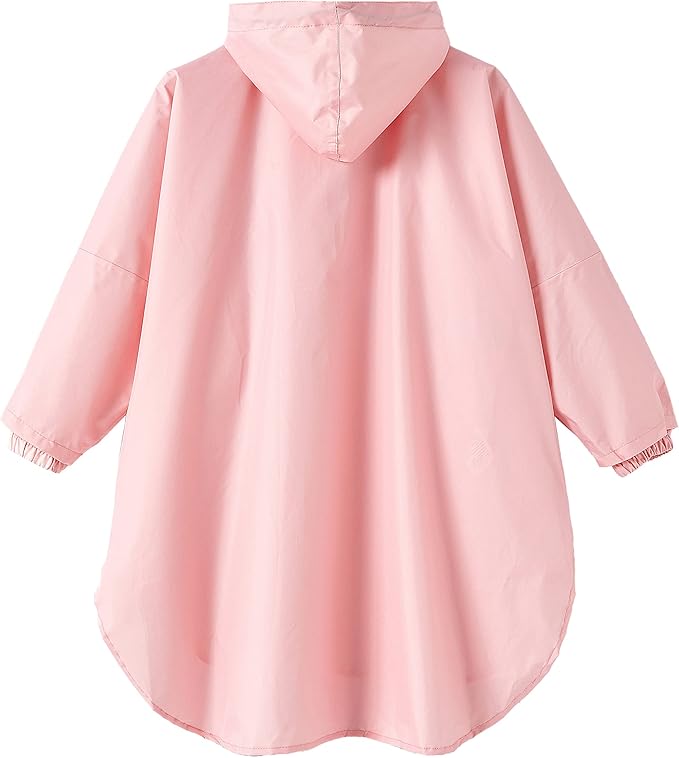 Spmor Kids Lightweight Rain Jackets Hooded Rain Coat Waterproof Rain Poncho