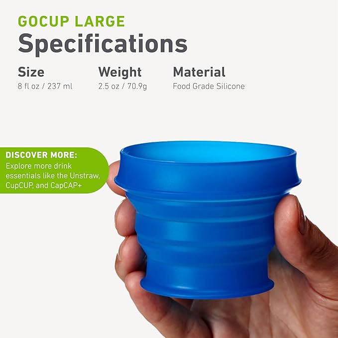 humangear GoCup | Compact Storage | On the Go Cup | BPA-free, PC-free, Phthalate-Free, Large (8 fl.oz/237ml), Clear