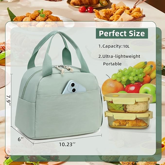 LEDAOU Lunch Box for Women Insulated Lunch Bag Cute Lunchbox Compact Cooler Thermal Reusable Lunch Tote for Work School Picnic Travel
