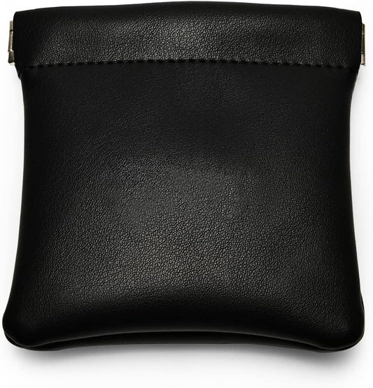 PU Leather Jewelry Travel Bag Leather Jewelry Pouch Christmas,Wedding Party Favor Gift Bag (L, Black)