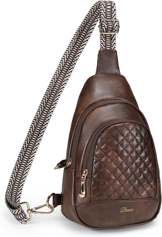 Crossbody Bags for Women Anti Theft Small Sling Handbag with Zipper Lock Vegan Leather RFID Blocking Chest Pure