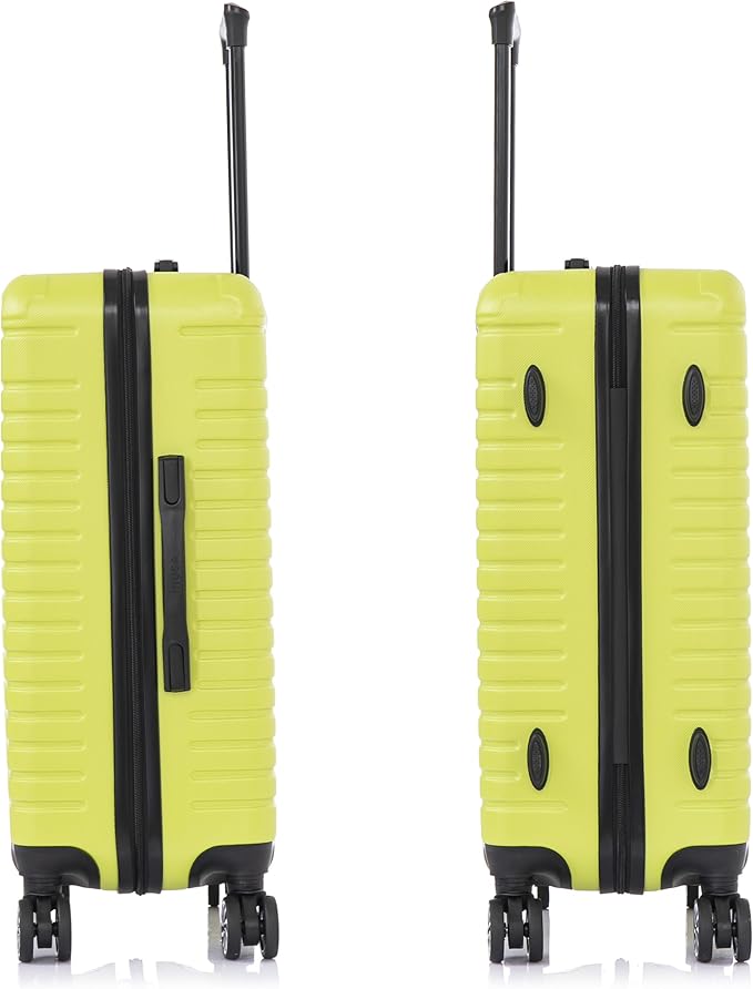InUSA DEEP Luggage with GEL Handle | Spacious Traveling Suitcases, Travel Suitcase with Dual Spinner Wheels and Studs | 24 Inch Medium Hardside Luggage | Green
