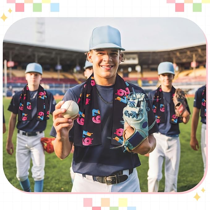 12 Pcs Six Seven Ice Cream Drip Cooling Towel 40"x12" Swim Pool Towel Cooling Baseball Softball Team Gift Youth Gift for Hot Weather Workout Gym Sport Party Favors (67 Ice Cream)