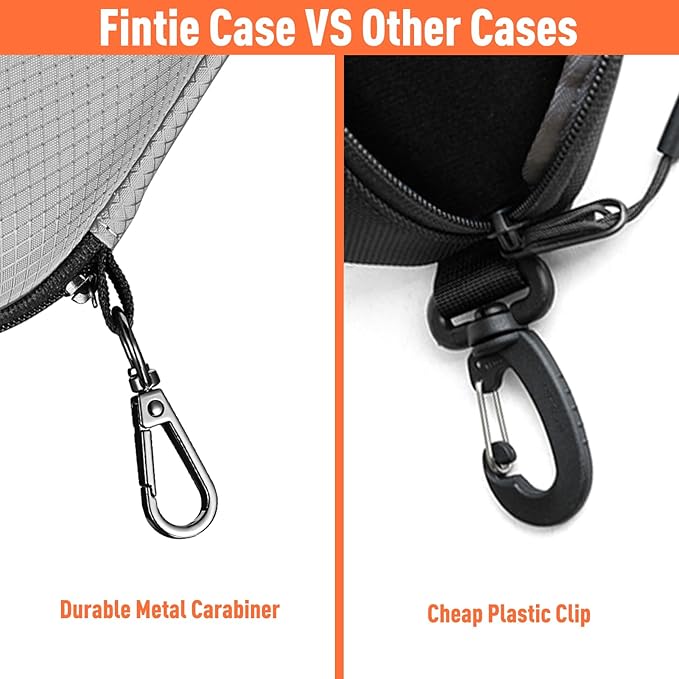 FINTIE Sunglasses Case, Hard EVA Shell Shockproof Sport Glasses Case with Metal Carabiner Travel Zipper Eyeglasses Holder