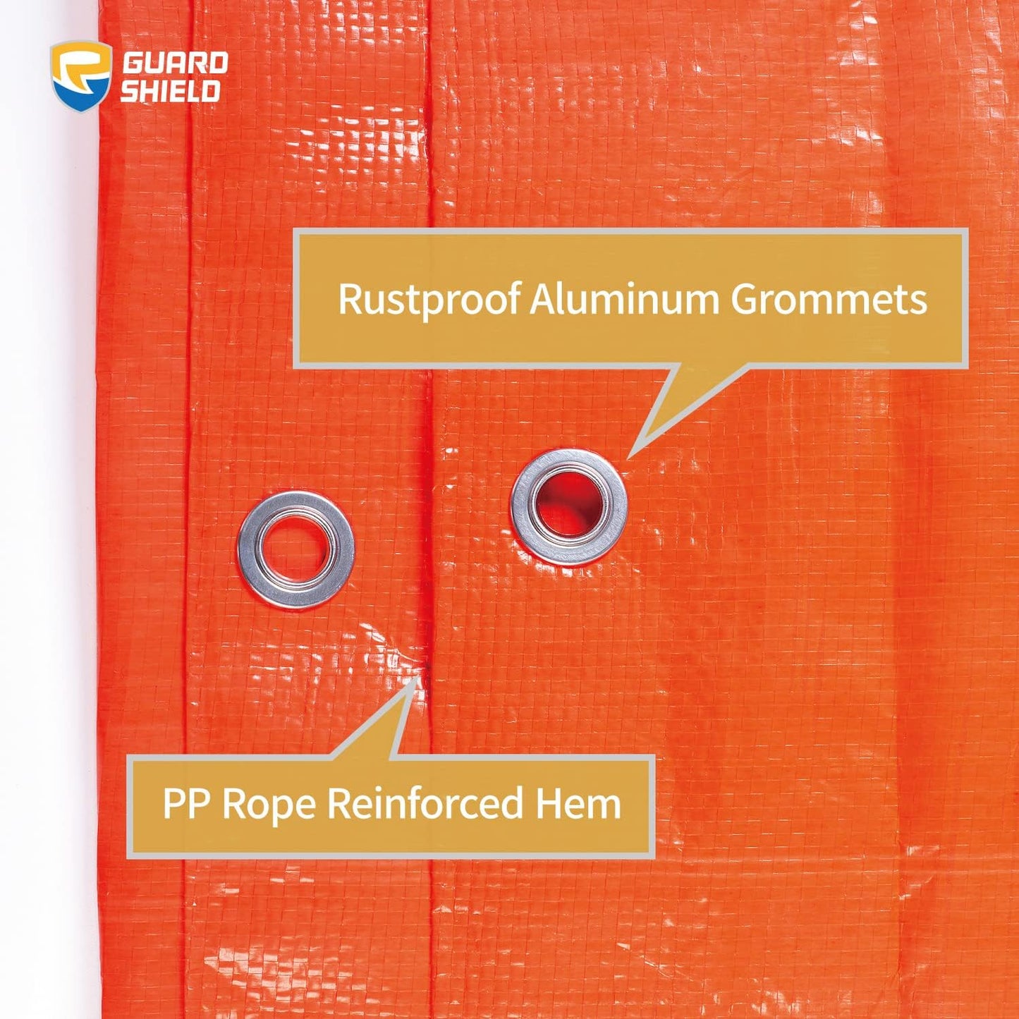 GUARD SHIELD Orange Tarp 16x20 Feet Tarps High Visibility Outdoor Poly Cover Lightweight 6mil