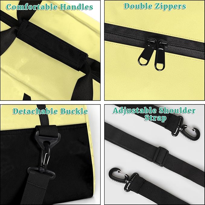 Personalize-Kids-Sports-Duffel-Bags With Custom Name Text Carry-On Overnight Travel Gym Lightweight Dance Pattern Sports Bags For Girls Boys Kids,Yellow