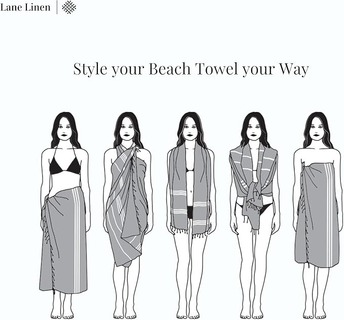 LANE LINEN Turkish Beach Towels, Extra Large Beach Towel, Pre-Washed for Soft Feel, Oversized Sand Free Quick-Dry Pool Towel, Beach Towels for Adults, 39"x71" - Navy Blazer