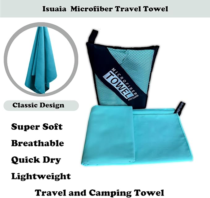 Reusable Quick Dry Beach Towels,Microfiber Travel Towel,Compressed Lightweight Bath Towel for Beach Hiking Gym Yoga Travel Sports Swimming Camping(Light Green, 43"*69")