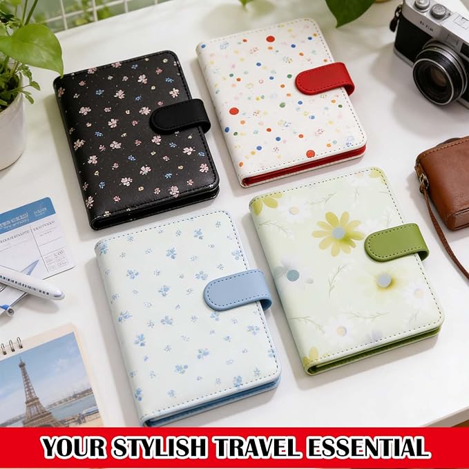 Melsbrinna Rfid Passport Holder for Travel women/Men, Cute Passport Wallet Rfid Blocking Card Slots, Rfid Passport Cover/CaseTravel Wallet, Passport Book Holder (1, apple red a)