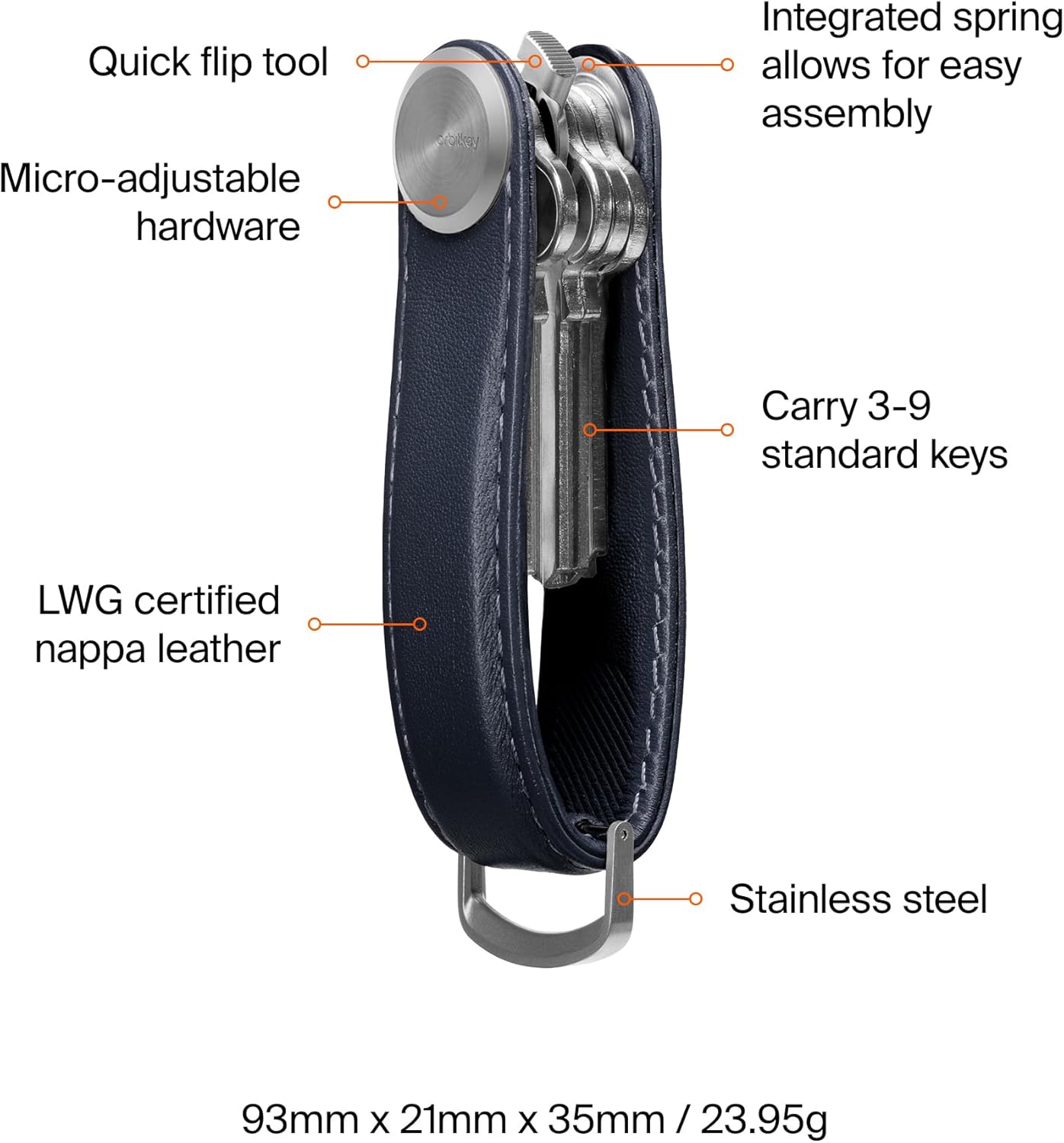 Orbitkey Key Organizer Pro - Leather