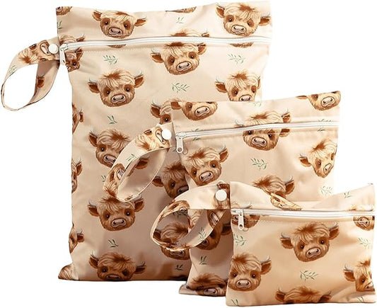 3-Piece Waterproof Wet Dry Bag Set with Zipper - Durable Travel Organizer for Swimming, Diapers, Baby, Gym & Beach Accessories