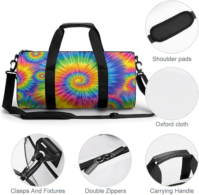 Travel Duffle Bag Tie Dye Carry On Weekender Bags Foldable Overnight Bag Workout Lightweight Bags