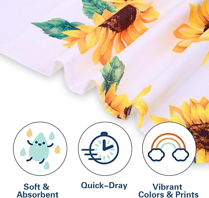 LIVILAN Microfiber Sunflower Floral Beach Towel for Women Girls Adults, 30”X60” Oversized Lightweight Pool Swim Bath Shower Towel, Thin Quick Dry Sand Proof Beach Towel Clearance Sunflower Gifts