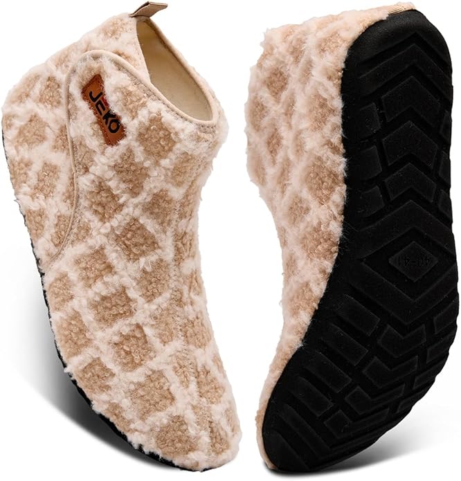 UUBARIS Bootie Slippers for Women Men Furry Warm House Sock Shoes For Indoor Outdoor Travel