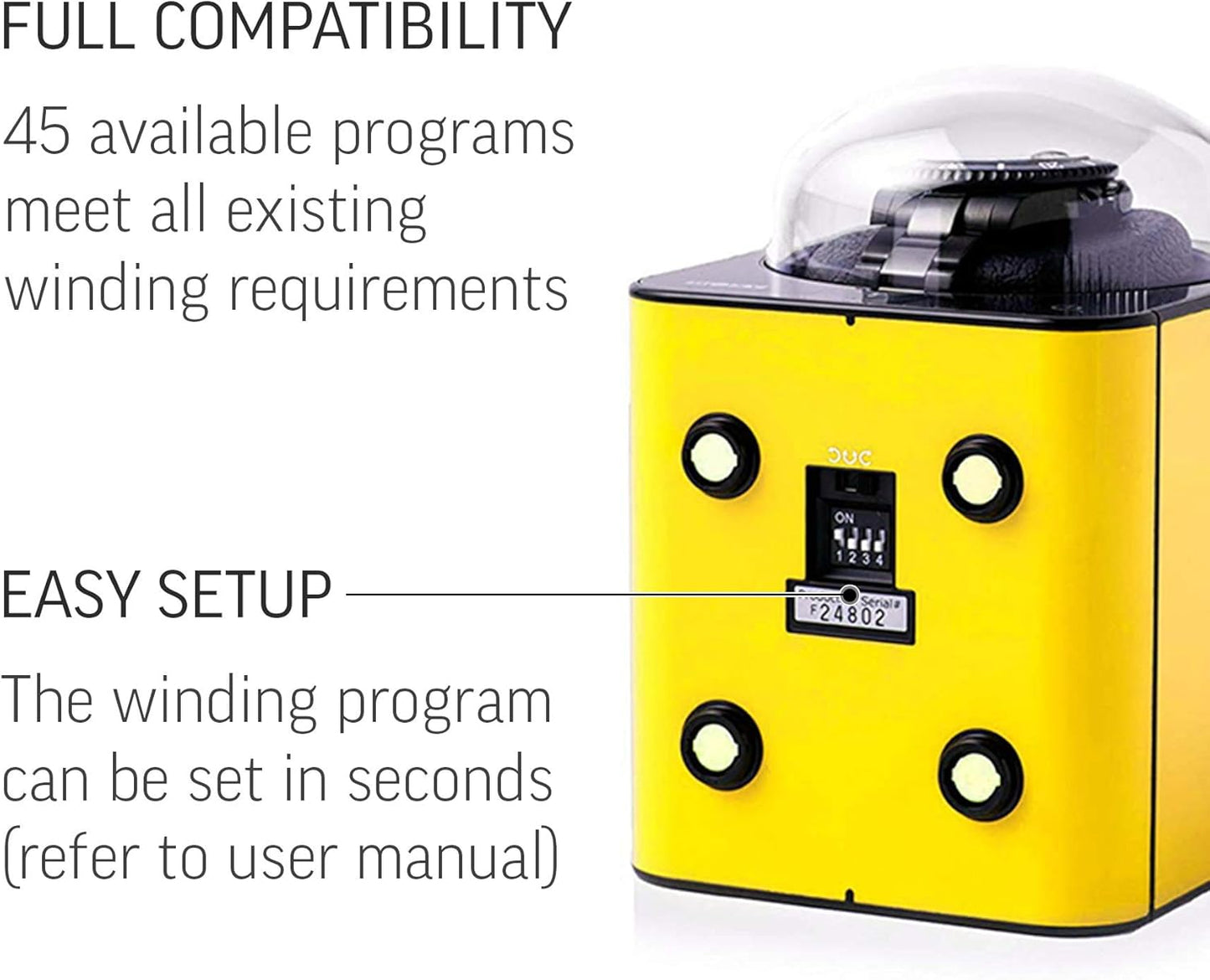 Watch Winder for Automatic Watch with Vertical Rotor Stop (with AC Adapter)
