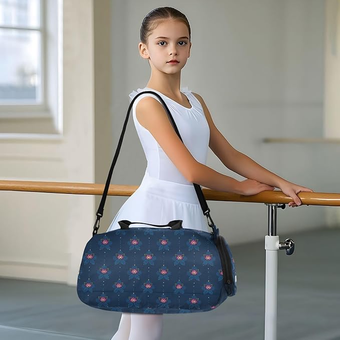 Flor De Mayo Midnight Blue Kids Cute Gym Bag with Shoes Compartment Multifunctional Sport Gym Tote Bags for Beach Swim Bags Pool Sports bolsa para hombre