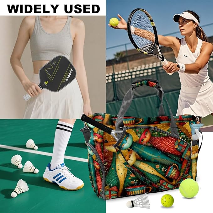 Fantasy Cat Multi Gym Bag for Women & Tennis Bag, Large Sports Duffel Bag Waterproof with Ventilated Shoe Compartment & Front Racket Sleeve, Lightweight Travel Weekender Overnight Bag