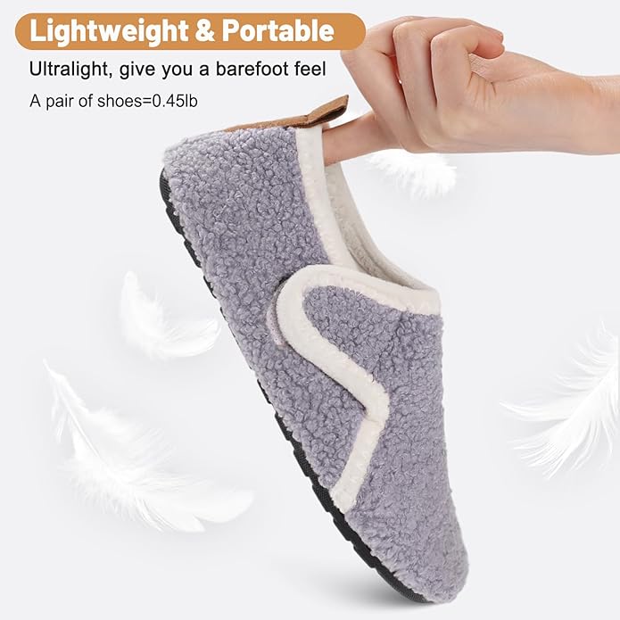 Ultrafun House Slippers for Women Men Slip on Barefoot Slippers Socks Soft Lightweight Rubble Sole House Shoes Indoor/Outdoor