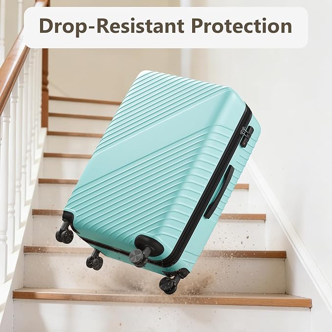 28 Inch Checked Luggage, ABS Hardside Suitcase with Spinner Wheels, TSA Security Lock, Lightweight Large Luggage for Women, Men, Expandable Travel Suitcase for Business, Road Trips & Family Vacations