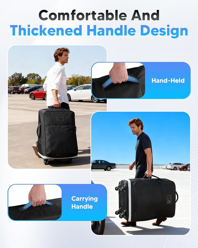 Car Seat Travel Bag for Airplane with Swivel Wheel, Extendable Height Padded Carseat Travel Backpack Large Storage Bag, Baby Infant Booster Seat Bags for Air Travel