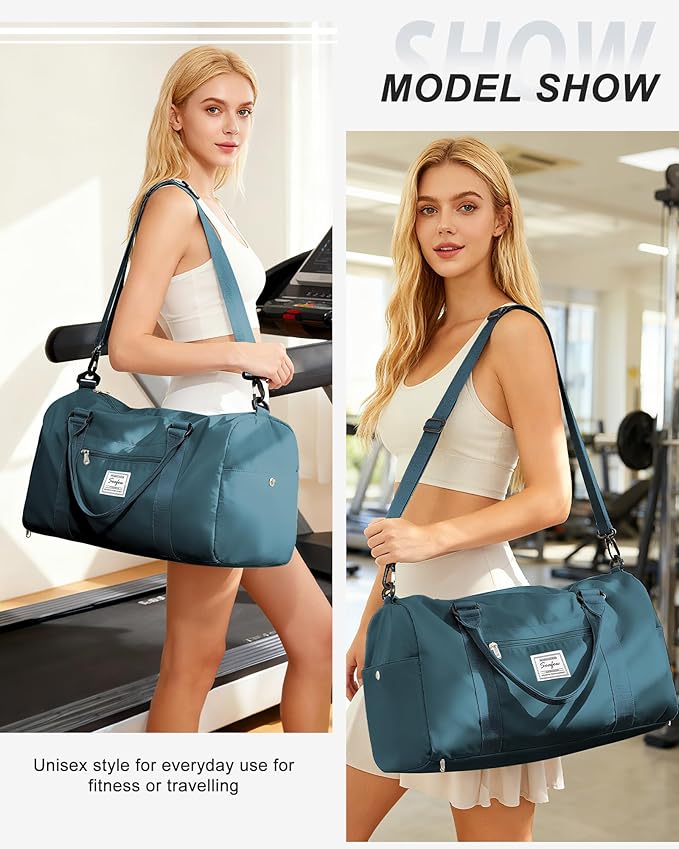 Gym Bags Womens Mens with Shoes Compartment and Wet Pocket Travel Duffel Bag for Women for Plane Sport Gym Tote Bags Swimming Yoga Waterproof Weekend Overnight Bag Carry on Bag Hospital Holdalls