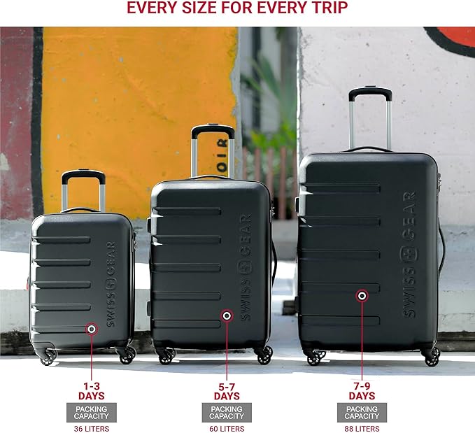 SwissGear 7366 Signature Hardside Expandable Luggage with Spinner Wheels, TSA Lock, Cup-Holder, White, Carry-On 19-Inch