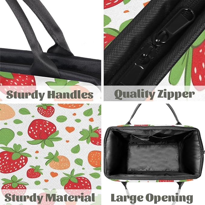 Red Strawberry Overnight Weekender Bag for Women Men Travel Duffel Bags Waterproof Luggage Carry on Sports Yoga Gym Bag