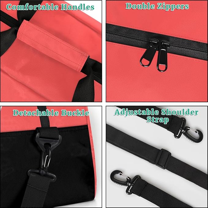Custom Name Gym Duffel for Kids,Personalized Sports Bag Lightweight Gym Bags for Boys & Girls,Fitness Travel Weekender for Travel, Workout Coral Red