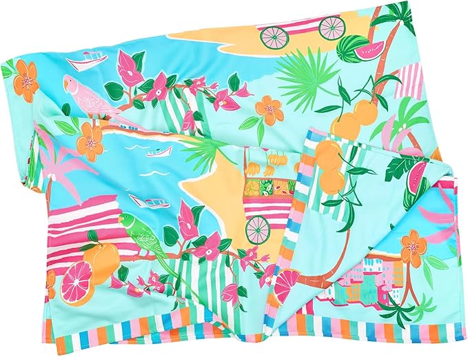 Dock & Bay Beach Towel - Quick Dry, Sand Free - Compact, Lightweight - 100% Recycled - Includes Bag - Sweet Escape - Large (160x90cm, 63x35)