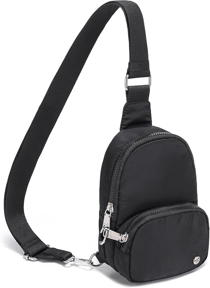 NEICOA Anti Theft Crossbody Bags for Women Small Nylon RFID Sling Bag Lightweight Travel Purse for Daily Casual Use(Black)