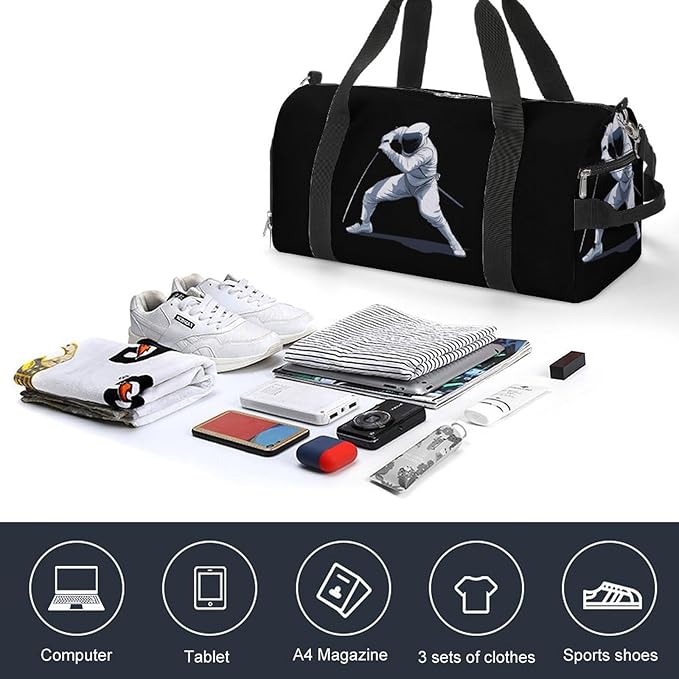 Fencing Stancce Fencing Gym Bag Travel Duffle Bag Workout Sports Bag with Shoe Compartment