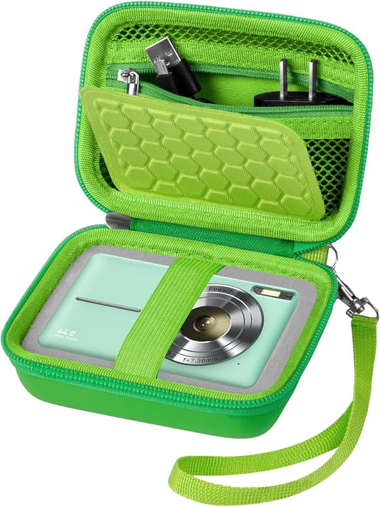 Comecase Carrying & Protective Case for Digital Camera, for CAMKORY/for Kodak Pixpro/for Canon PowerShot ELPH 180/190 / for Sony DSCW800 DSCW830 Cameras for Travel - Grass Green