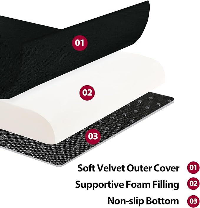 HOMBYS Recliner Seat Cushion with Lumbar Supportive Pillow Extra Large Non-Slip Seat Cushion with Back Support Cushions,Cruve Edge Design for Relief Thighs Pressure, Black