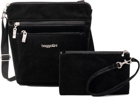 Baggallini Pocket Crossbody Bags for Women 8x8 Small Lightweight Durable Water-resistant Travel Purse W/Rfid