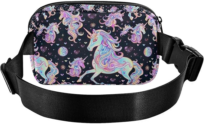 Gradient Unicorns Fanny Pack for Women Men Water Resistant Fashion Waist Packs with Adjustable Strap Belt Bag for Travel Workout Jogging Hiking 21219337