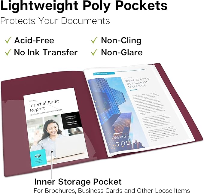 3 Dunwell Binders with 60 Plastic Sleeves (Black, Aqua, Ruby) 60-Pocket Presentation Books, 8.5 x 11 Portfolio Folders with Clear Sheet Protectors, Displays 120-Page Documents, Certificates