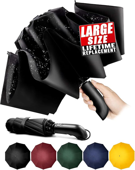 Conlun Travel Inverted Umbrella Compact Windproof- Automatic reverse Umbrellas for Rain - Folding Portable 10 Ribs Large Umbrella