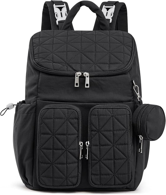 G4Free Diaper Bag Backpack for Moms Dads Travel Baby Bag with Pacifier Case & Insulated Pockets,Black