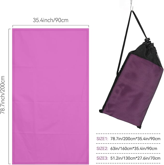 Microfiber Towel for Travel, Camping, Hiking, Backpacking, Shower – Quick Dry, Ultra Compact, Lightweight & Super Absorbent(Purple,51x27 in)