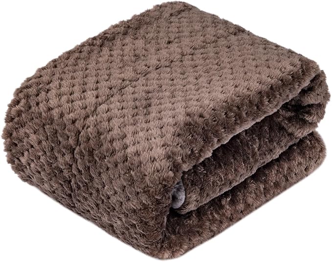 Fuzzy Sherpa Reversible Blanket for Baby, Soft Warm Cozy Coral Fleece Toddler, Infant or Newborn Reversible Blanket for Crib, Stroller, Travel, 40”×60”, Eagle Grey