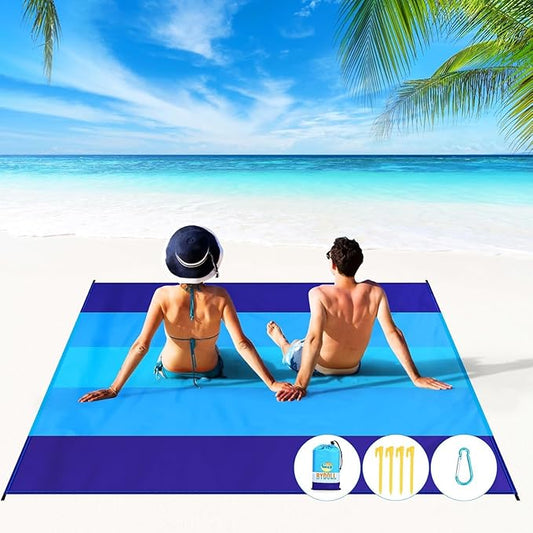 Beach Blanket 78''X81'' 4-7 Adults Quick Drying Outdoor Picnic Mat Accessories for Travel, Hiking，Drying&Compact&Lightweight,Picnic Mat Vacation Essentials for Beach Camping Travel