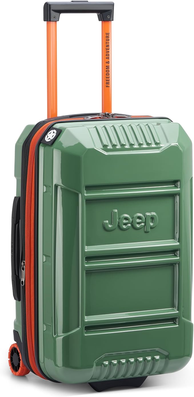 Jeep JH003B Hardside Expandable Luggage with Two Wheels, Elm Green, 2 Piece Set 21/30 Inch